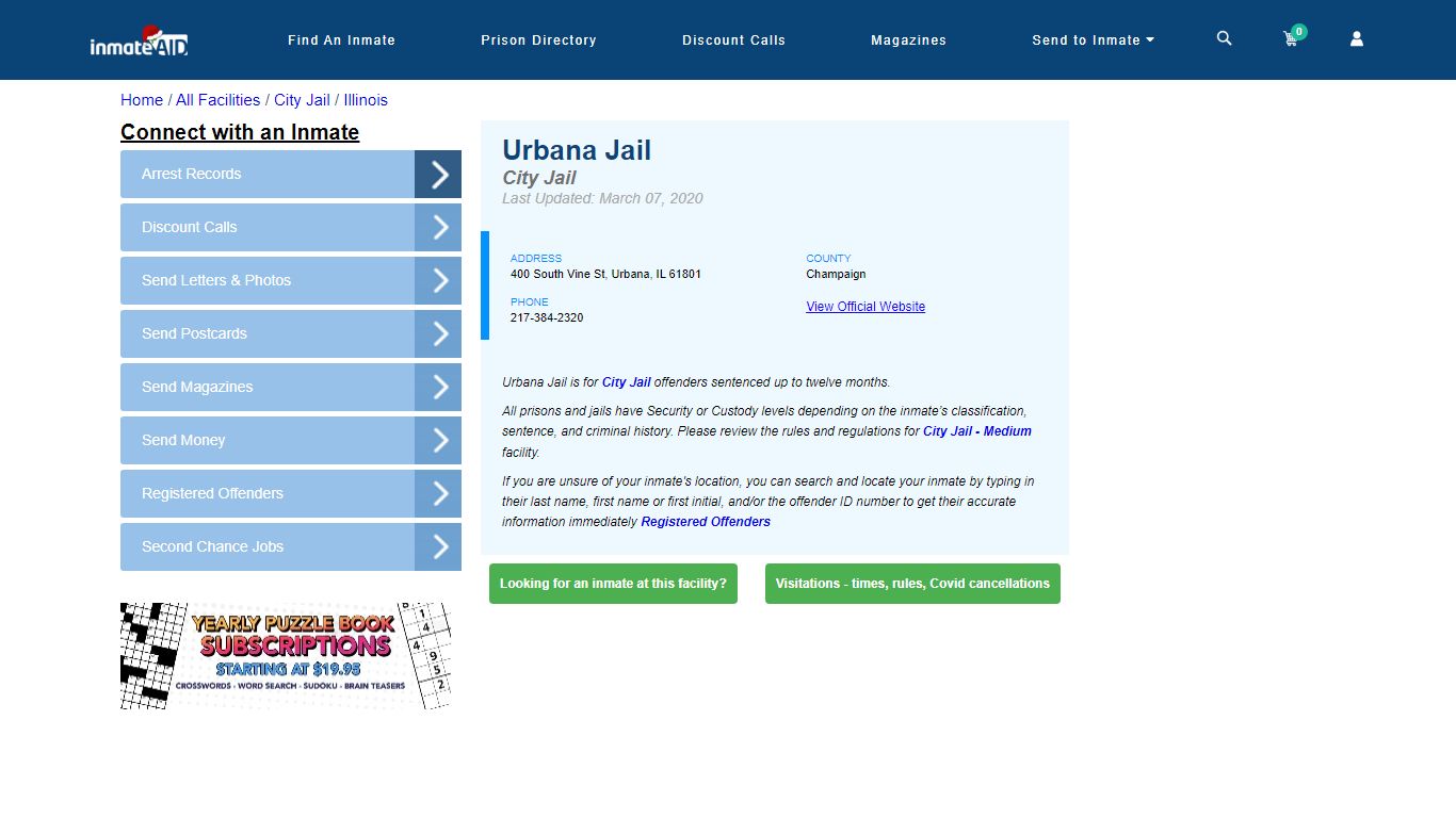 Urbana Jail | Inmate Locator