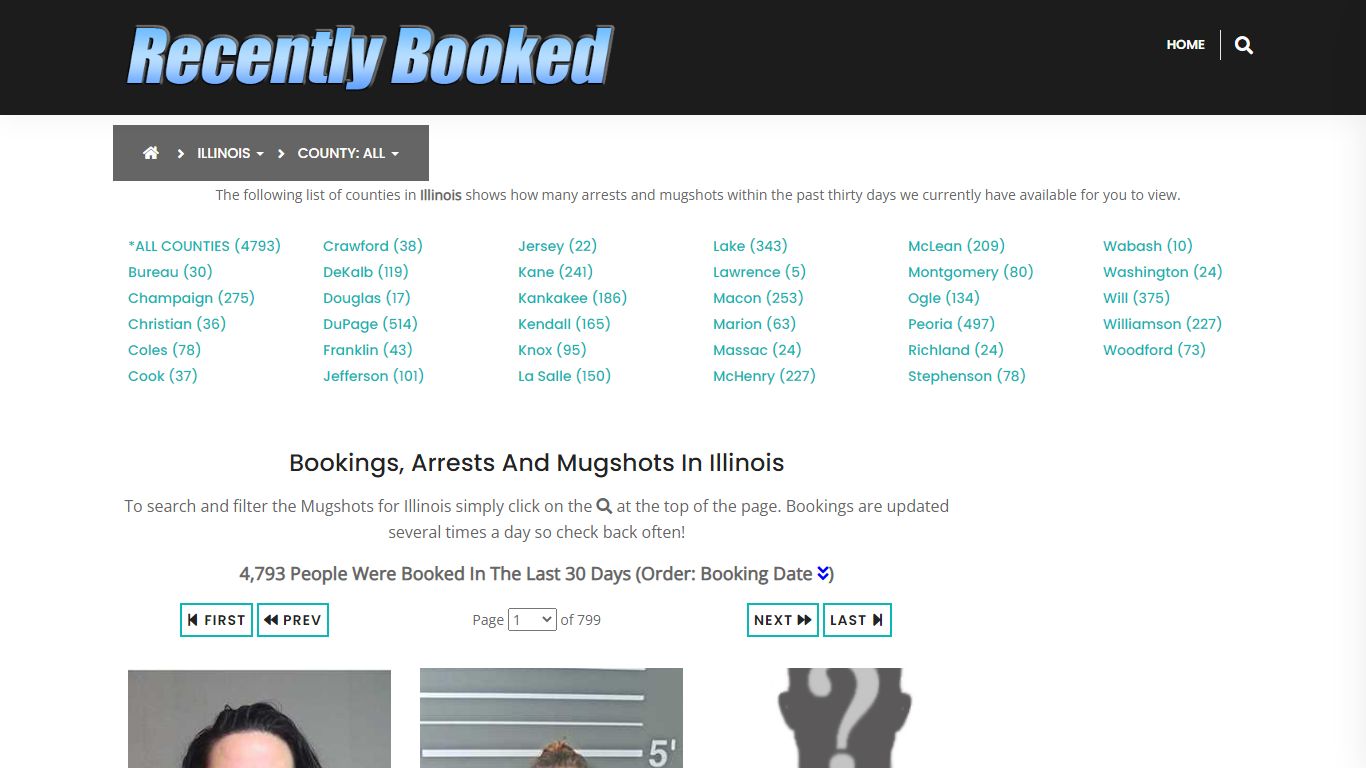 Recent bookings, Arrests, Mugshots in Illinois - Recently Booked